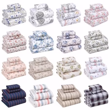 100% Cotton 4PC Bed Sheet Set Deep Pocket Soft Breathable 200 TC All Sizes