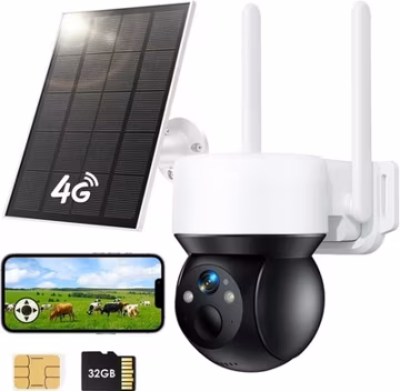 4G LTE Cellular Solar Security Camera Wireless Outdoor, No WiFi Security Camera