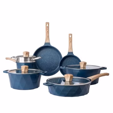 Country Kitchen Non-Stick Cast Aluminum Cookware Set - Durable Kitchen 11 Pc.