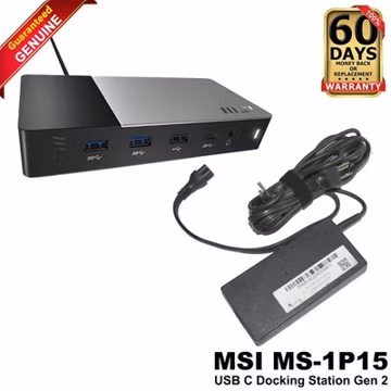 MSI MS-1P15 USB-C Docking Station 4K HDMI DisplayPort LAN 120W Adapter