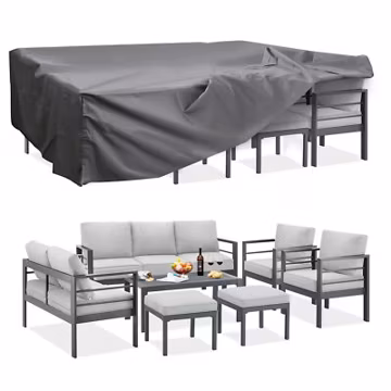 AECOJOY Aluminum Outdoor Furniture Sets Garden Conversation Set Sectional Sofa