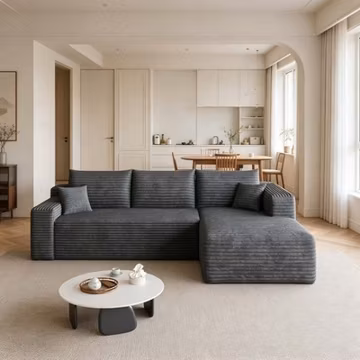 95" Boneless Couch Right Chaise L Shape Sectional Cloud Sofa Set for Living Room