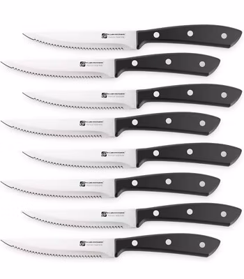 Premium 8-Piece High Carbon Stainless Steel Steak Knife Set, Double Full