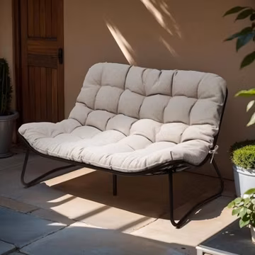 Outdoor Loveseat 2-Seat Sofa with Soft Cushion All-Weather Outdoor Couch Patio