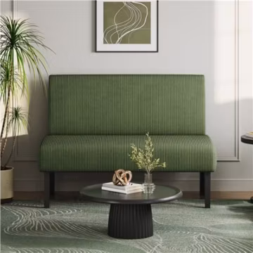 2 Seater Armless Mini Small Sofa Corduroy Compact Loveseat Couch for Small Space