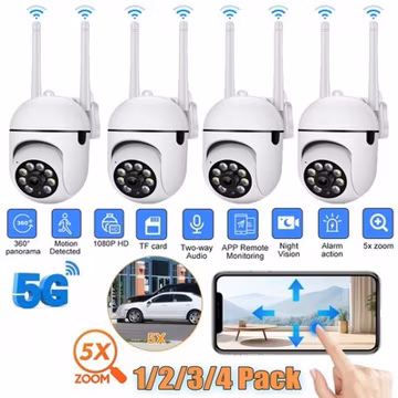 1-4PCS Wireless 5G WiFi 1080P Security Camera System Smart Outdoor Night Vision