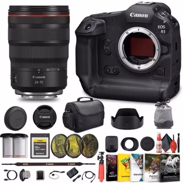 Canon EOS R1 EOS R Mirrorless Camera w/ 24-70mm f/2.8 Lens Black