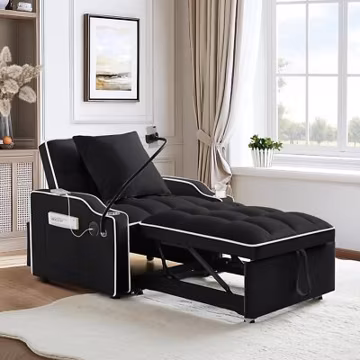 Convertible Sofa Bed 3-in-1 Arm Chair Folding Recliner Sleeper with Phone Holder