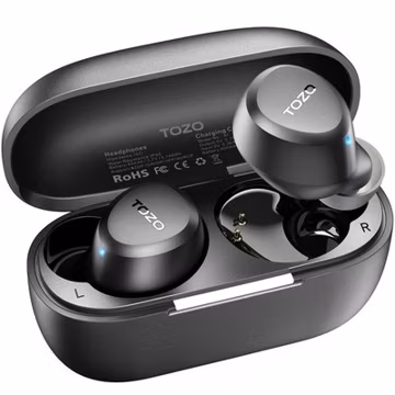 TOZO - A1 New Version Lightweight Wireless Earbuds Headphone Black - Refurbished