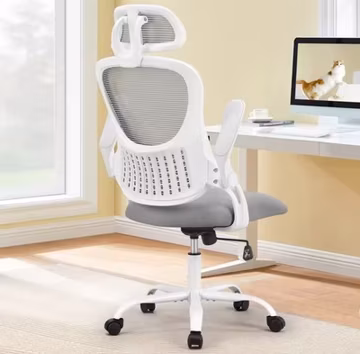 Ergonomic Mesh Office Chair w/ Headrest Flip-Up Arms Lumbar Support Computer Des