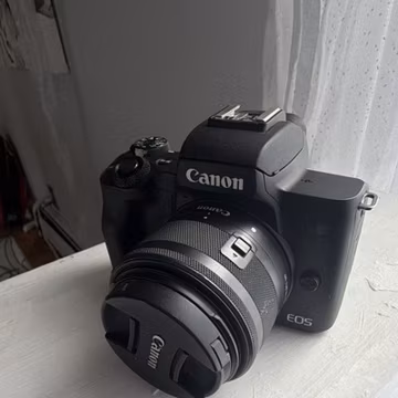 Canon EOS M50 Mark II EOS M Mirrorless 24.1MP Black Camera w/ Lens Flash
