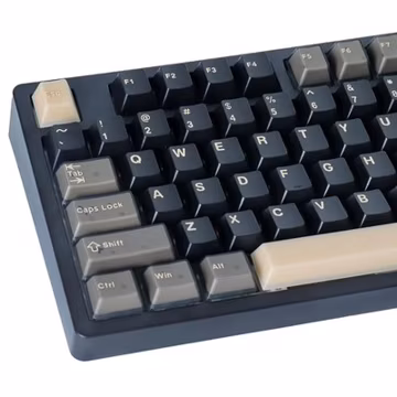 Black Translucent PBT Keycaps 163 Keys Double Shot Cherry Profile
