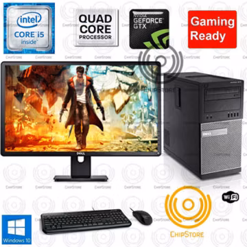 Fortnite GTA COD Gaming PC Desktop Computer QuadCore i5 750TI 16GB 22 in Bundle