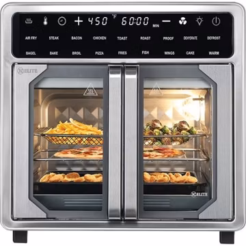 Kitchen Elite 16 Qt French Door Air Fryer Oven KE-AFO-110FDB Stainless