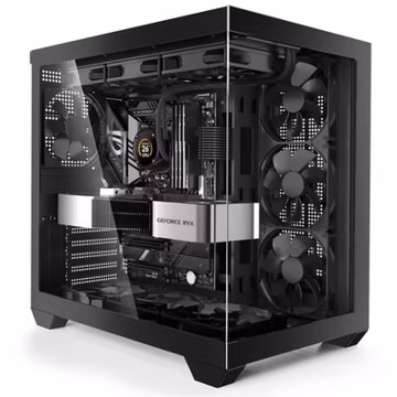 Gaming PC CASE, ATX Cpmputer CASE with 3 Non-LED Fans Pre-Installed,Type-C Fu