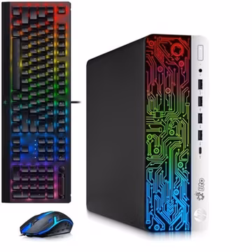 HP 600 G3 RGB Gaming PC i7-6th 16GB 256GB SSD AMD Radeon RX550 RGBK&M Windows 11