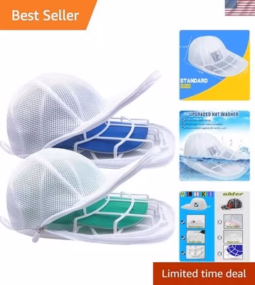 Hat Washer Cage for Washing Machine, Cap Washer with Mesh Bags, Hat Washer fo...