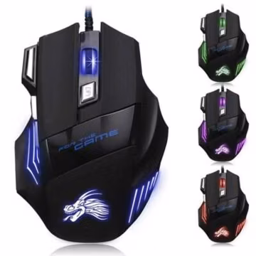 5500 DPI Gaming Mouse 7 Button USB Wired LED Breathing Fire Button Laptop PC