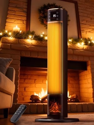 Uthfy Space Heater for indoor use Large Room Heater with 3D Flame Effect 1500W