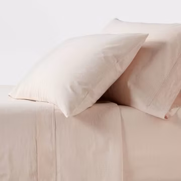 Threshold 250 Thread Count Organic Cotton Percale 4-Piece Sheet Set