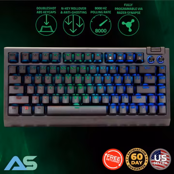 Razer BlackWidow V4 75% Mechanical RGB Gaming Keyboard Orange tactile Switches🐍