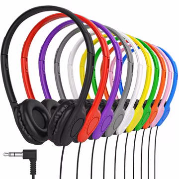 Bulk Leather Headphones For School Classroom Students Kids Wholesale 3.5mm