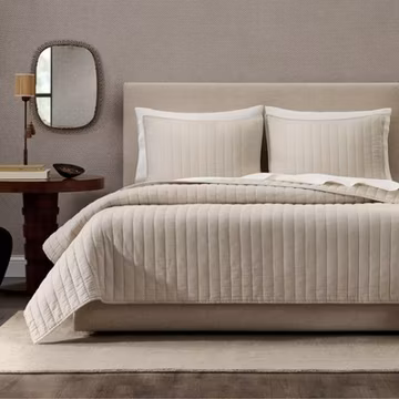 Jeremiah Brent Home 3pc Channel Rice Stitch Gauze Quilt Set