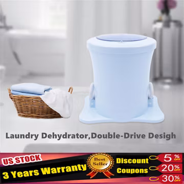 Mini Dryer Portable Compact Clothes Spin Dryer Manual Home Laundry Dryer Blue