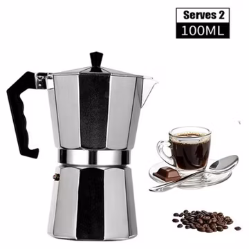 Stovetop Espresso Maker 2 Cups Moka Coffee Pot Italian for Gas Stove New