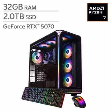 iBUYPOWER Element Pulse X EXBA7N5701 Gaming PC Ryzen 7 RTX 5070 32GB 2TB SSD RGB