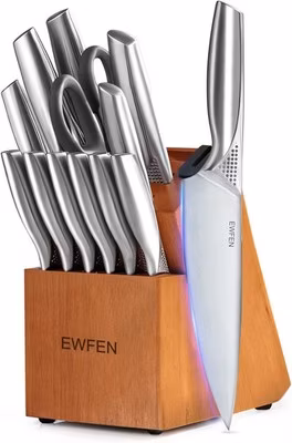 HENCKELS Statement Premium Quality 15-Piece Set with Block Natural Razor-Sharp