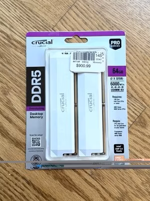 Crucial Pro DDR5 64GB 2x32GB 6000MT/s CL40 Desktop RAM Kit CP2K32G60C40U5W