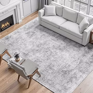 Uimoso Large Area Rug 9 x 12 ft Anti-Skid Floor Mat Carpet Washable Modern Gray