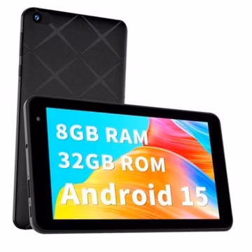 7 inch Tablet Android 15, 8GB(3GB+5GB Expand) RAM 32GB ROM 512GB Expand, Black