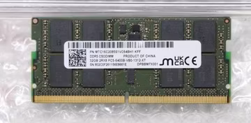 Micron DDR5 1x32GB PC5-6400B-VB0-1312-XT 32GB MTC16C2085SV1VC64BH1 memory ram