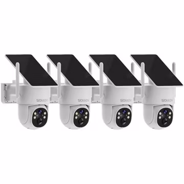 Solar Battery Powered Camera WiFi6 Wireless Security System PTZ Outdoor 4PACK