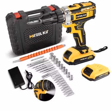 Cordless Brushless Impact Driver Hammer Drill Combo Kit with Battery & Charger