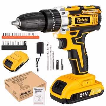 21V Cordless Drill/Driver Kit, 2-Speed, Keyless 3/8" Chuck with LED Light, 25+1