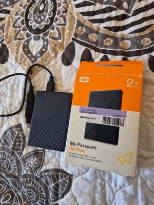 WD My Passport For Mac Portable Hard Drive 2TB Apple Macbook External Storage