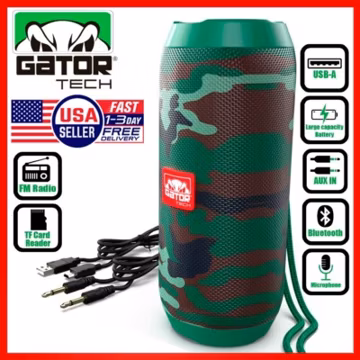 Bluetooth Wireless Portable Speaker Waterproof Stereo Bass TF FM Radio LOUD Camo
