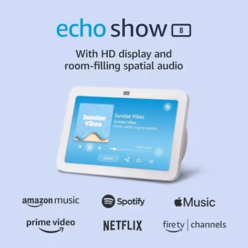 Amazon Echo Show 8 ***(2nd Gen)***, With Spatial Audio, Smart Home Hub Alexa Wht