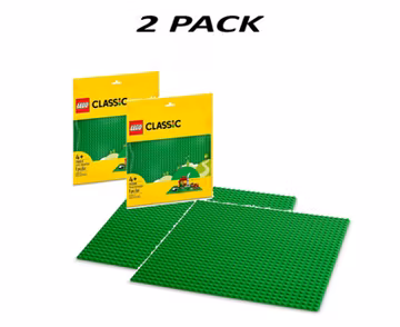 (2 Pack) LEGO Classic Green Baseplate 32x32 Stud Building Plate 11023.