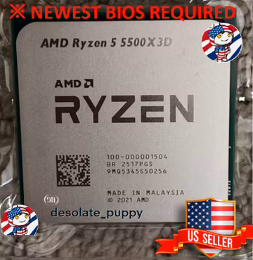 (New) AMD Ryzen 5 5500X3D 6-Core 12-Thread AM4 CPU OEM Tray (Newest BIOS Needed)