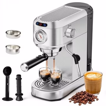 New Stainless Steel Espresso Machine 20 Bar Coffee Maker Cappuccino Maker
