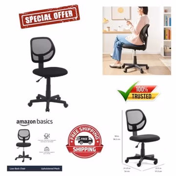 Swivel Desk Chair with Rolling Wheels - Sturdy & Comfortable for Office Use