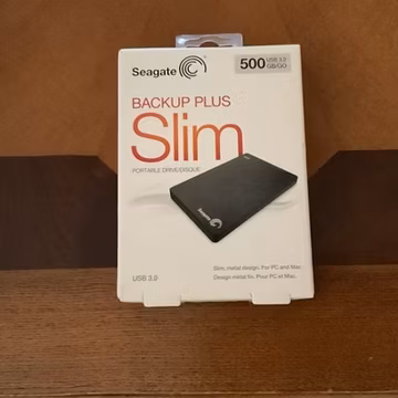 Seagate Backup Plus Slim 500GB USB 3.0 Portable External HDD Black PC/Mac