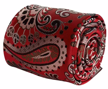 Frederick Thomas red paisley classic office business design mens tie