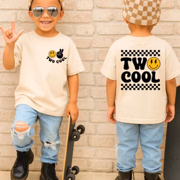 Two Cool Birthday Shirts, 2nd Birthday, Smiley Face Matching Birthday Outfit, Mommy and Me, Third Birthday Dada Mama Family Tees Cool Dude