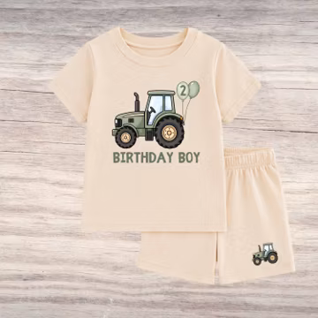 Personalized Tractor Toddler Shirt ,Custom Name Farmer Green Farm Tractor Tee, Tractor Birthday Shirt, Farm Birthday Shirt, Tractor Birthday