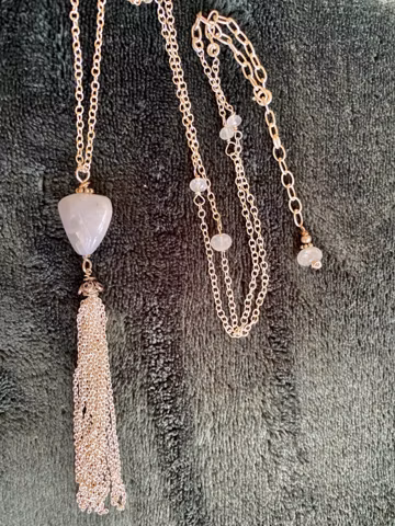 Moonstone Tassel Necklace: Sterling Silver Boho Gemstone Pendant